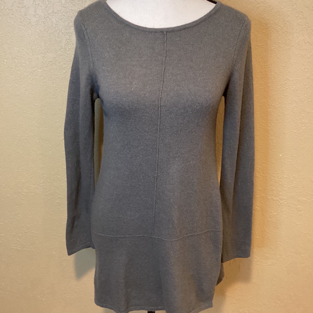 Benedetta B Olive Green/Gray Tunic Sweater Women's Small, Merino Wool/Cashmere